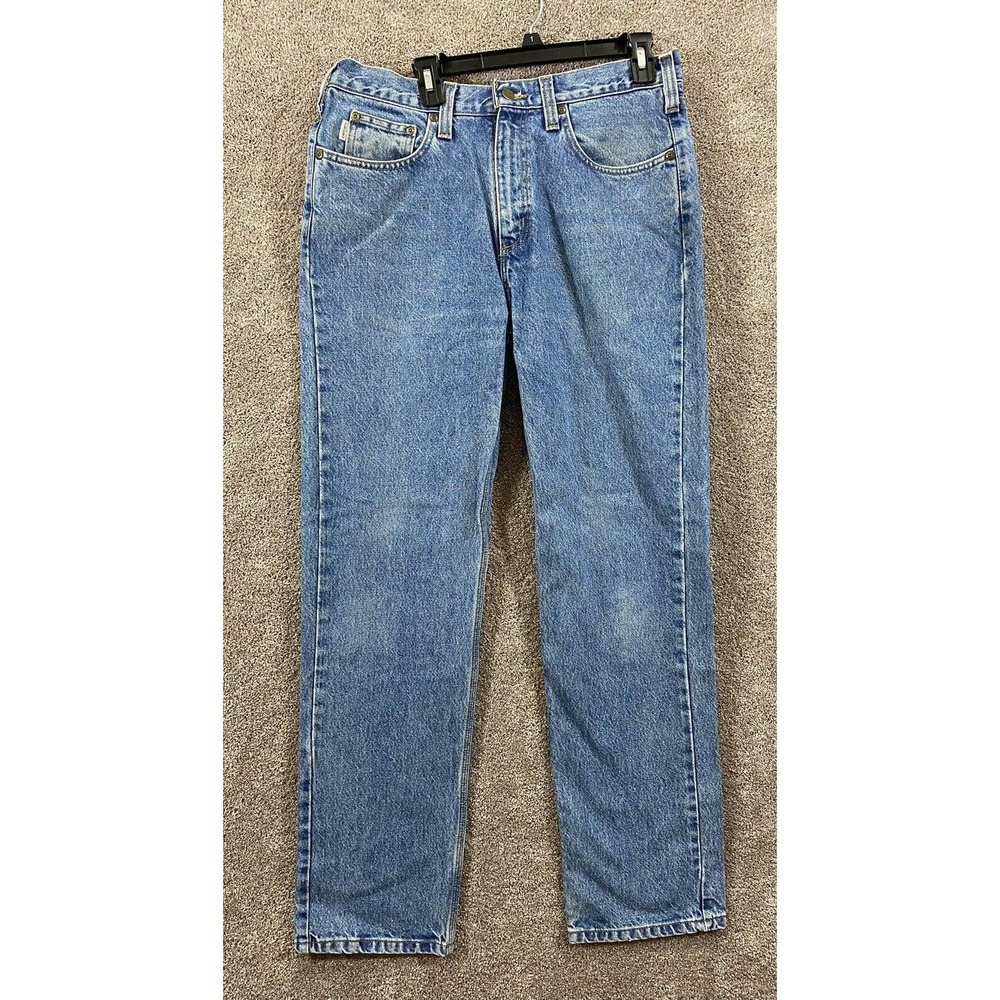 Carhartt Jeans Mens Actual 34X33 Tag 34X34 Blue Relaxed Fit Workwear